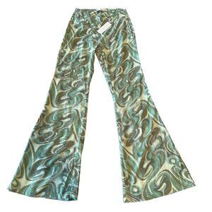 Indah Green Swirl Boot Cut Pants